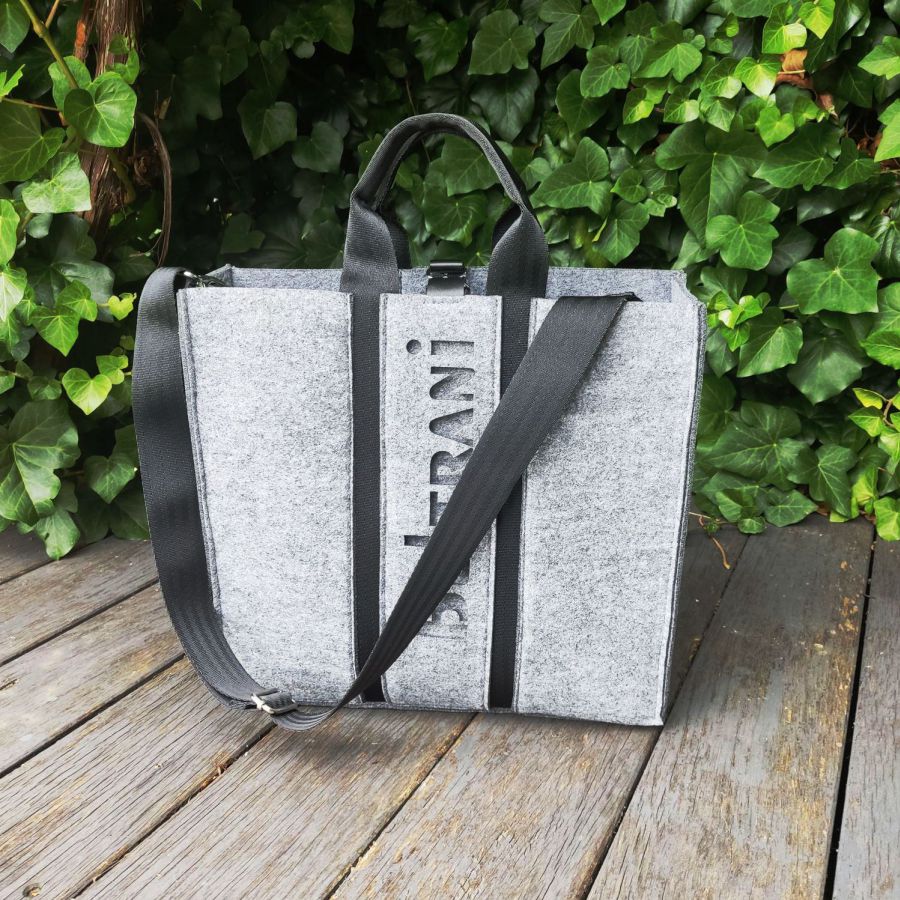 Sac en feutre XXL avec organiseur - Gris - 2 en 1