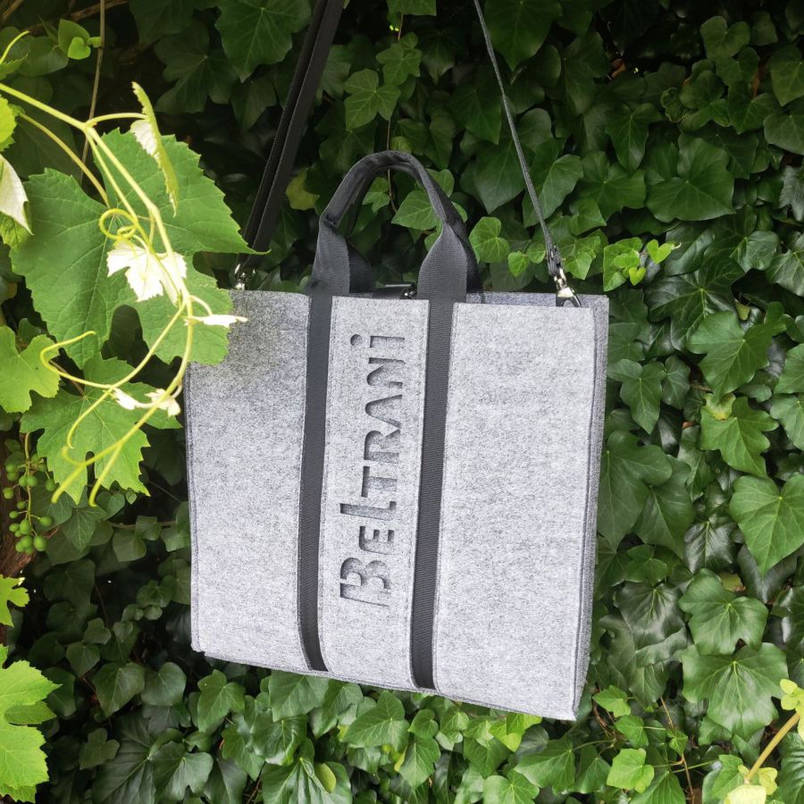 Sac en feutre XXL avec organiseur - Gris - 2 en 1