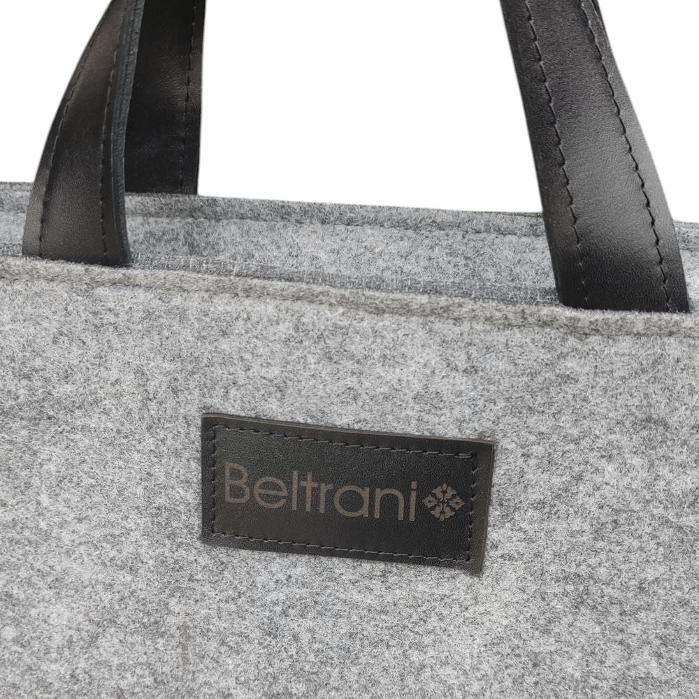 Sac à main élégant - feutre de laine - gris bleu marine