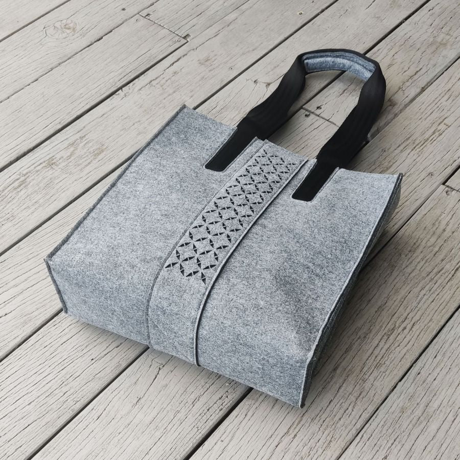 Torba Filcowa XXL z kosmetyczką i etui - szara