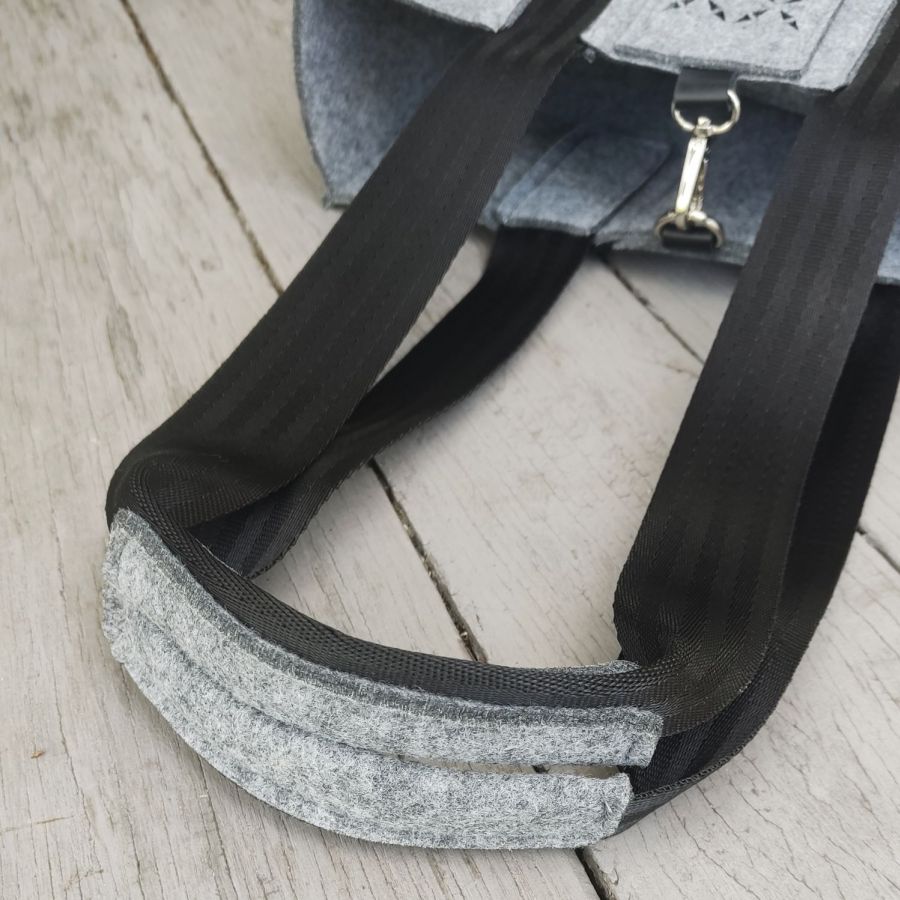 Torba Filcowa XXL z kosmetyczką i etui - szara